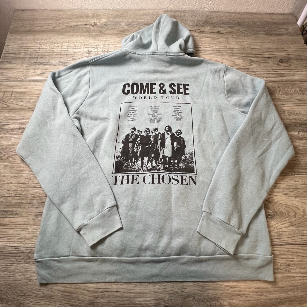 The Chosen Hoodie Unisex 2X Blue Come See World Tour Graphic‎ Christian Pullover